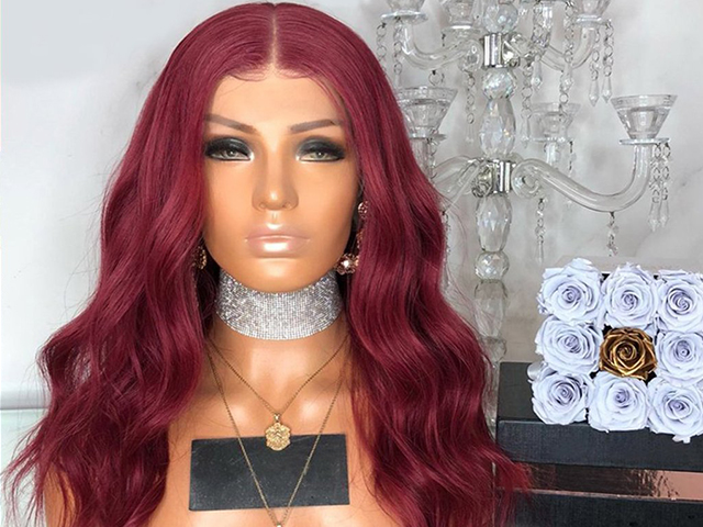 Long wavy red hair